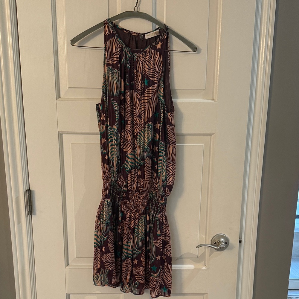 Ramy Brook Leaf Print Mini Dress - Purple and Green